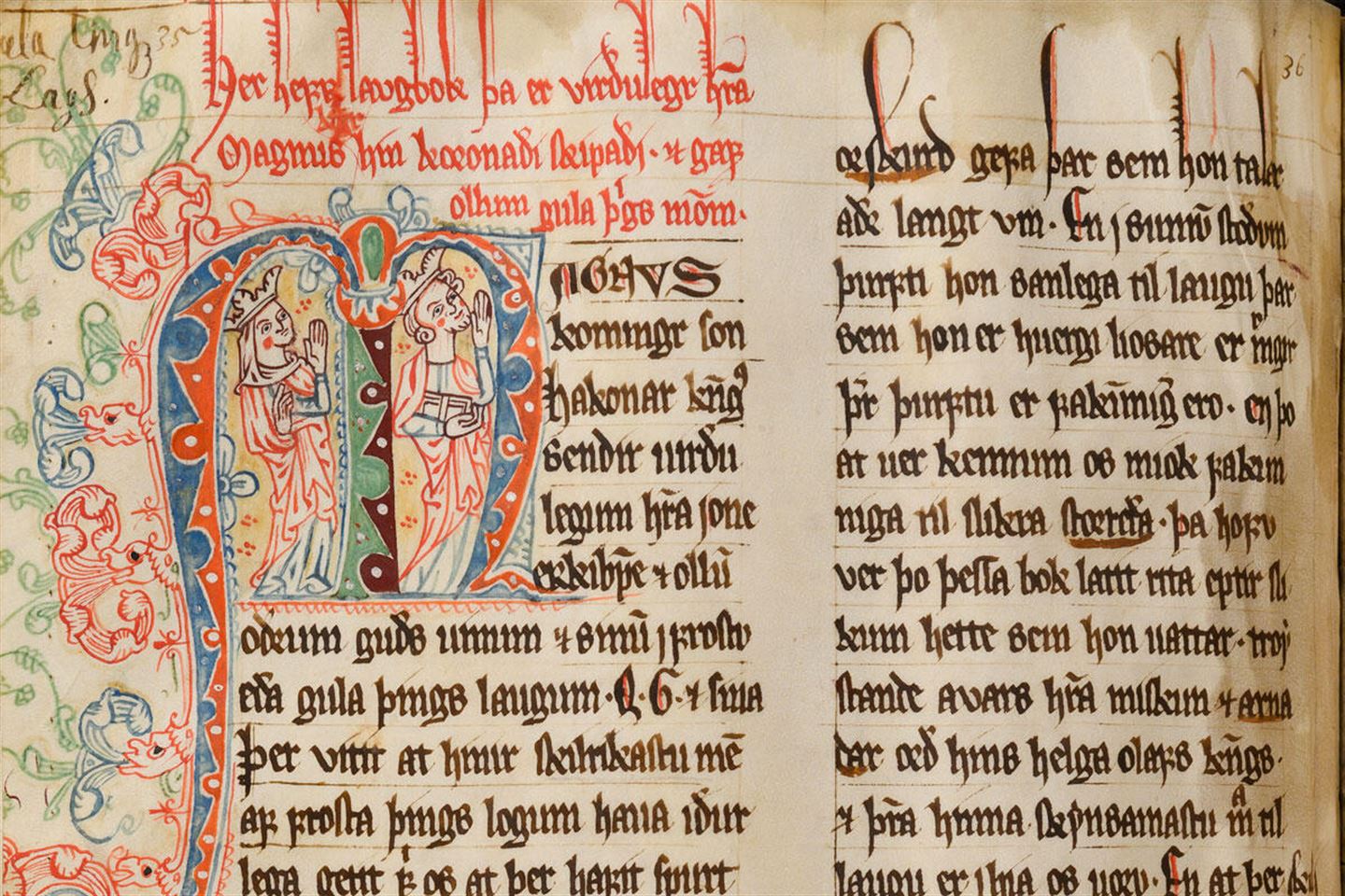 Utsnitt frå ei side i Codex Reenhielmianus. Foto/ill.: alvin-portal.org