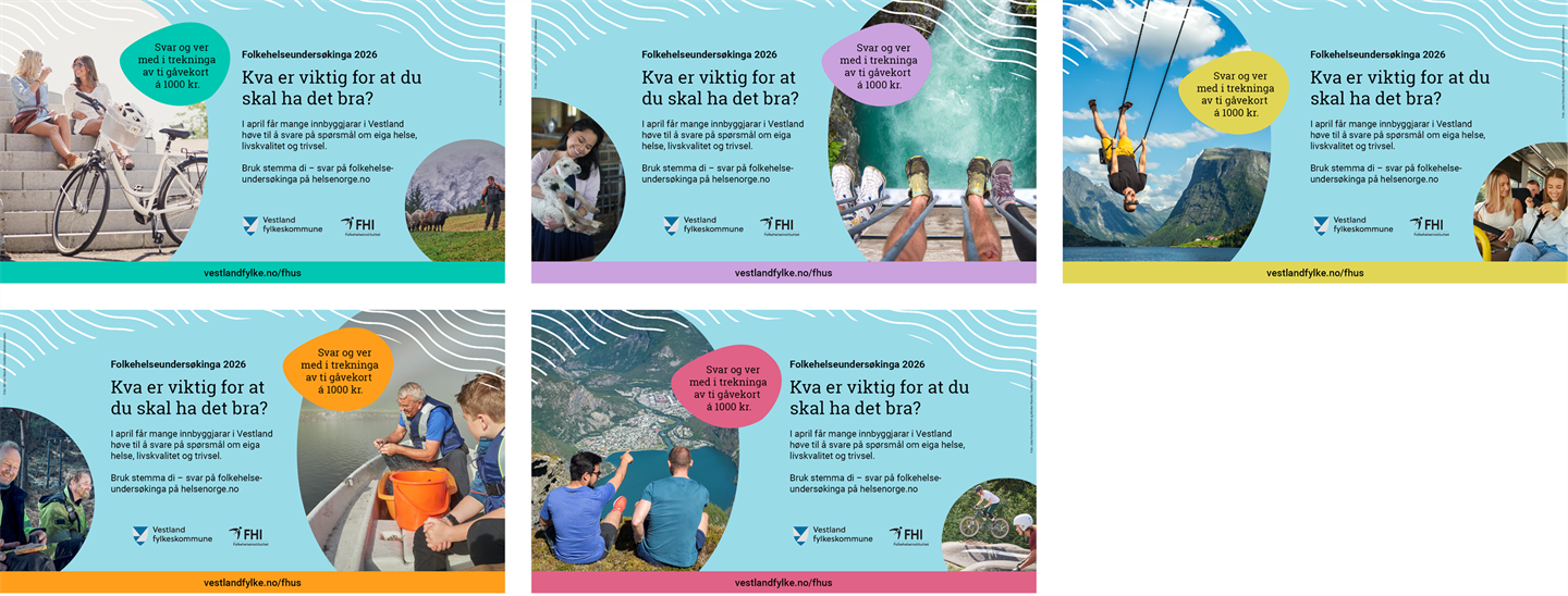 Samanstilling av dei ulike oppsetta til infoskjermer.