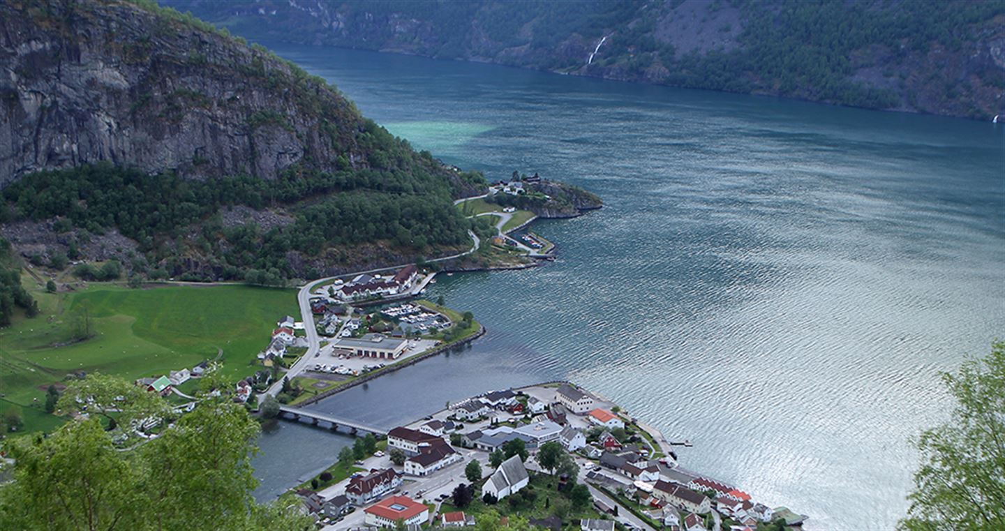 foto med utsikt til Aurlandsvangen