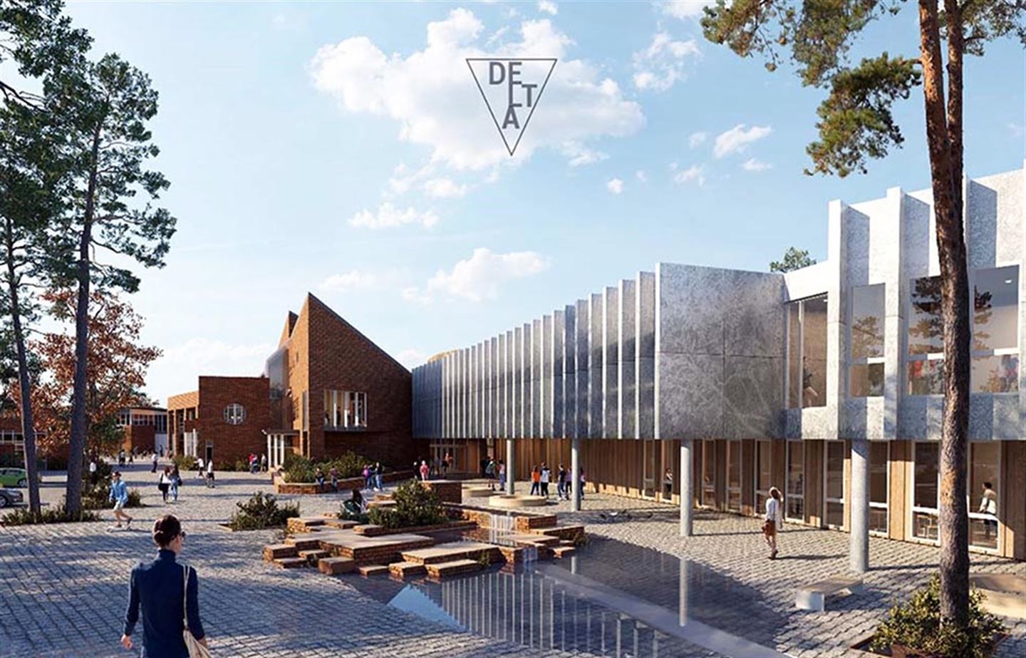 HOVUDINNGANG FRÅ SØR: Slik skal den nye Førde vidaregåande skule sjå ut når den opnar i 2023.