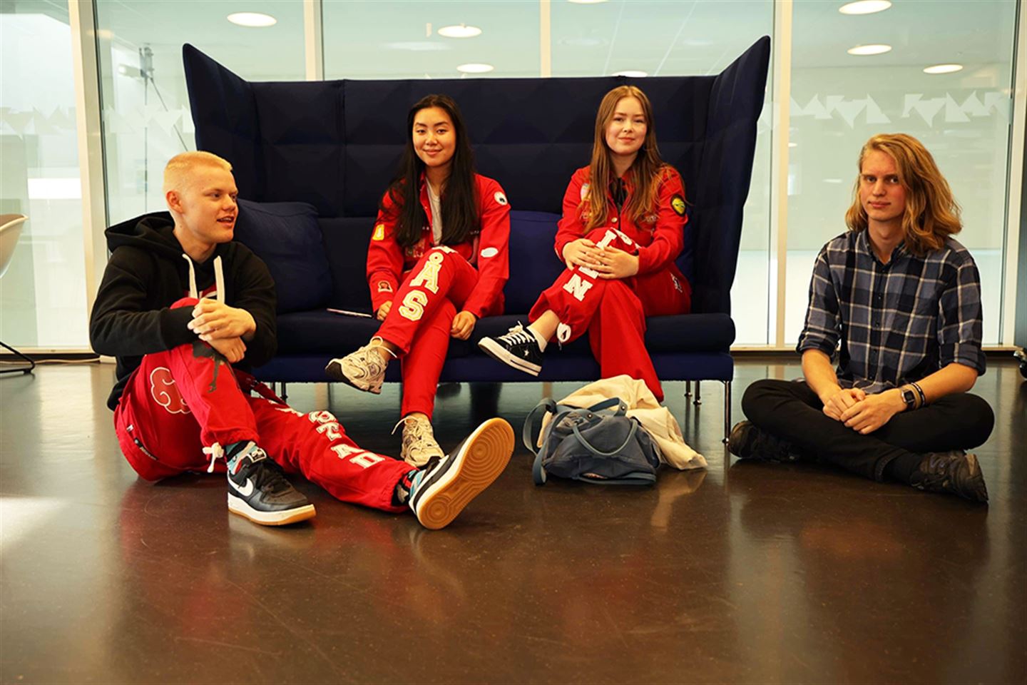 foto av Herman Fjell Lerstad (f.v.), Amalie Min Bergås, Ingrid Wittendorff Humblen, Rasmus Madsen Berg