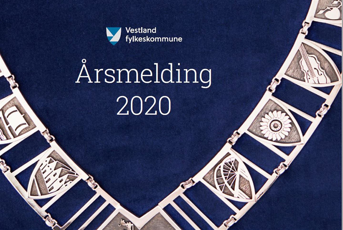 skjermbilde av delar av framsida av Årsmelding 2020 til Vestland fylkeskommune