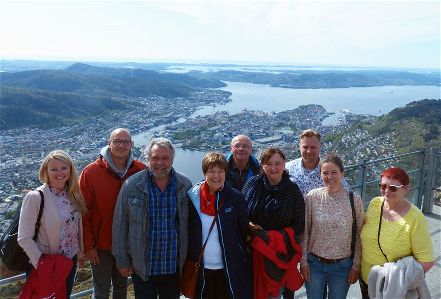Tysk delegasjonen på Ulriken.Foto.