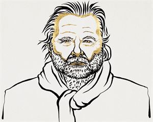 Illustrasjon av Jon Fosse i samband med tildelinga av Nobelprisen i litteratur.