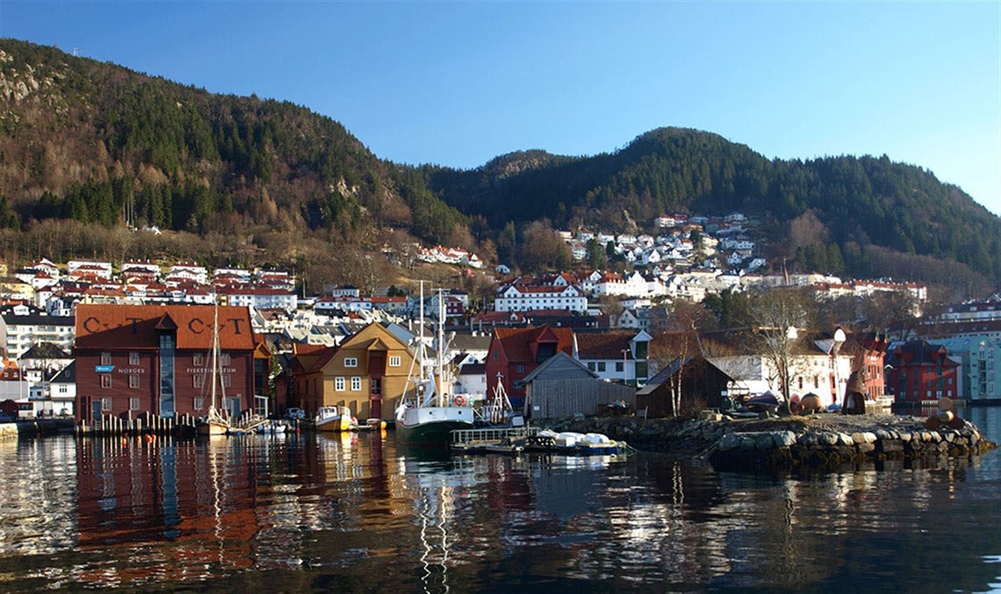 Gamle sjøbuer i Sandviken i Bergen.