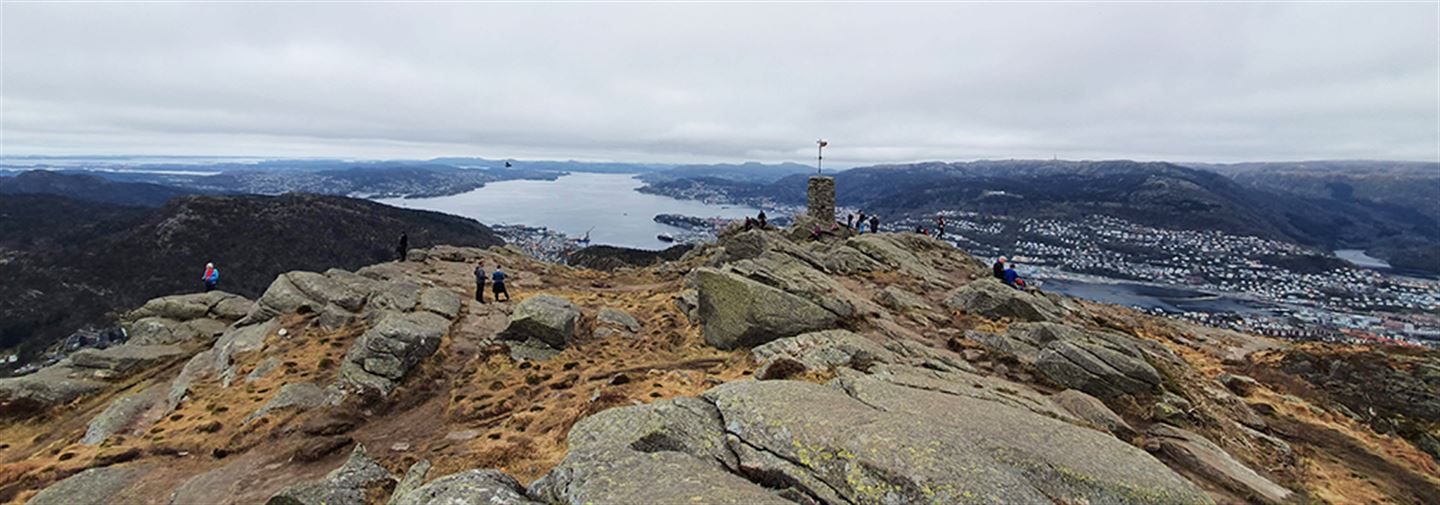 Utsikt frå Løvstakken i Bergen.