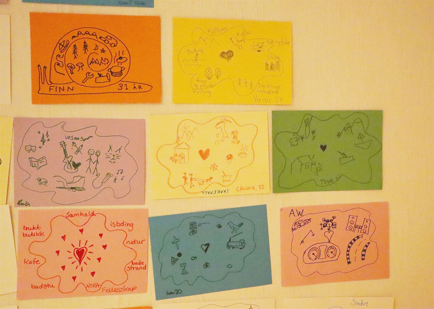 DRAUMEVEGGEN: Splotting er ein kreativ måte å få fram tankar og draumar på papir. 
(Foto: Ingrid Kristiane Fardal, Vestland fylkeskommune)