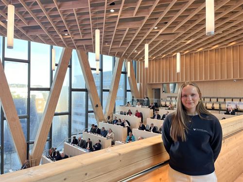 foto av ungdom som står foran Vestlandssalen