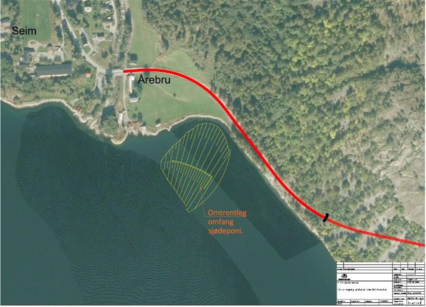 ILLUSTRASJON: Her ynskjer Statens vegvesen å etablere fjordeponi for overskotsmassar.