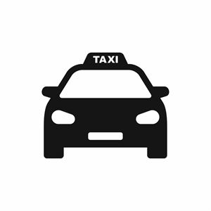Bilde av svart ikon av taxi