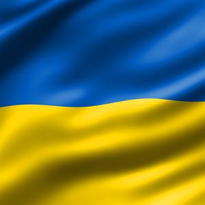 nærbilde av ukrainsk flagg