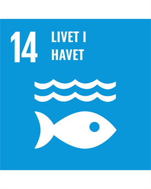 Logo til FNs berekraftsmål 14