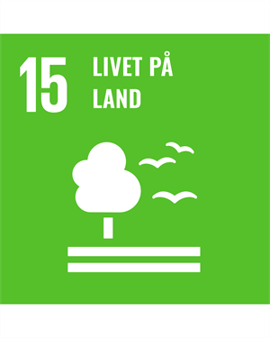 Logo til FNs berekraftsmål 15