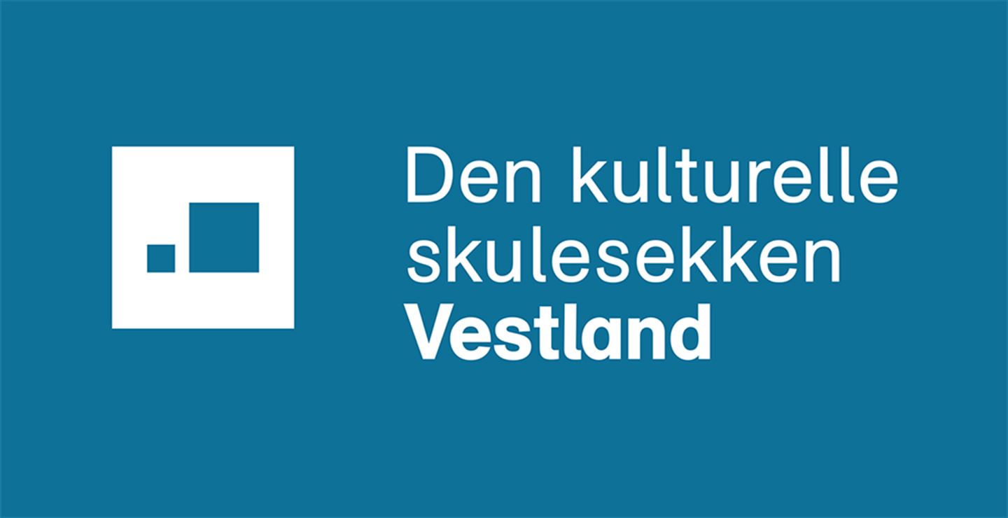 Logo for Den kulturelle skulesekken Norge. To små kvite firkantar inni ein større blå firkant.