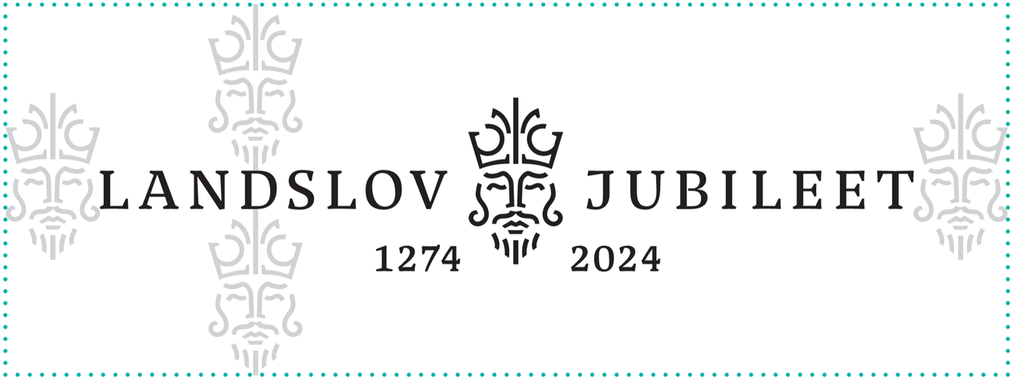 Logo for landslovjubileet med visning av verneområde rundt.