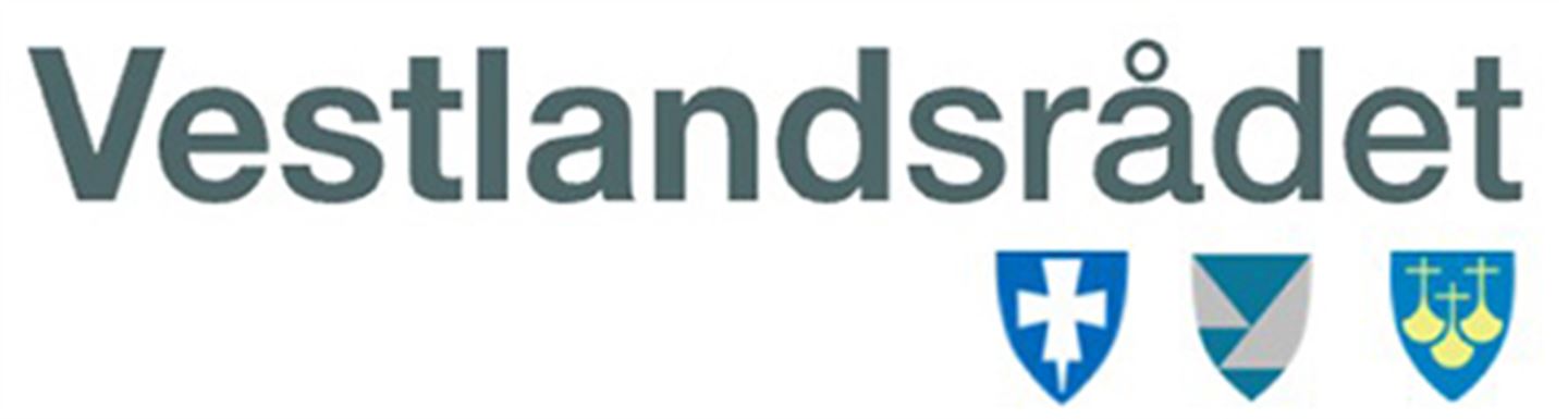 logoen til Vestlandsrådet, med fylkesvåpena til Møre og Romsdal, Vestland og Rogaland