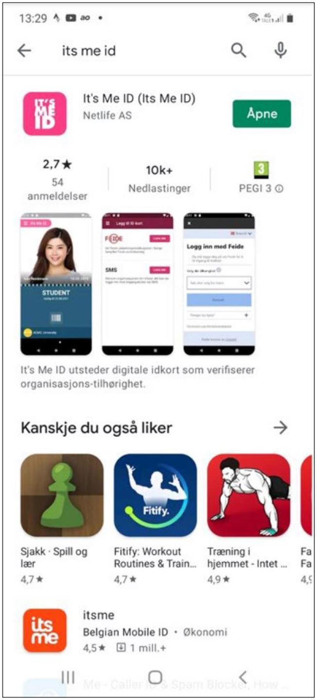 Skjermbilde av Play Store